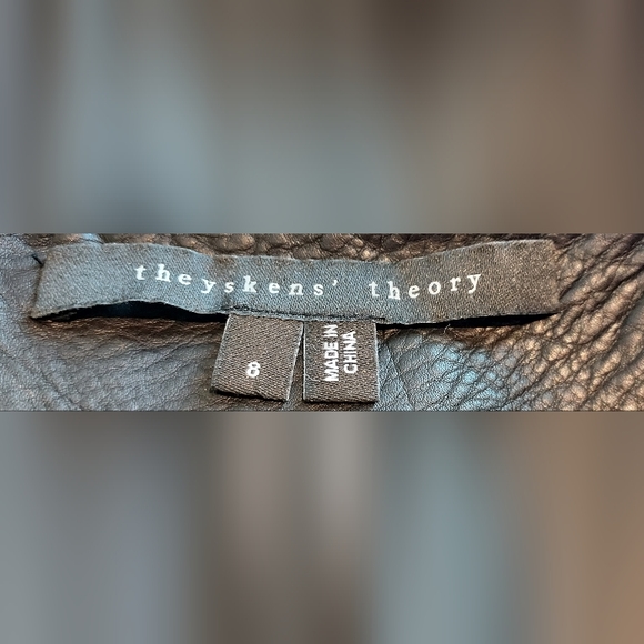 Theyskens' Theory Black Lined Calf Leather Skirt with Pockets NWOT - Picture 4 of 9